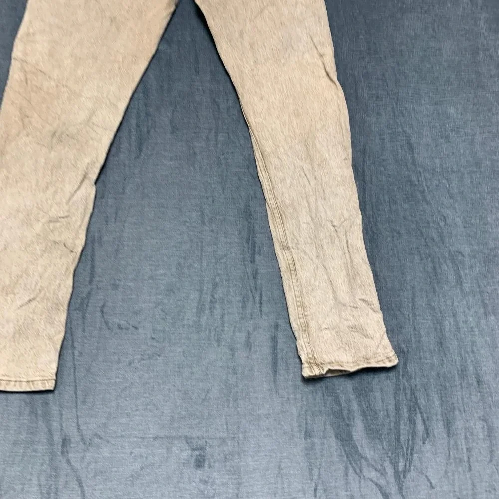 Levi's 512 Jeans Mens 31x30 Beige Denim Cotton Slim Fit Mid Rise Tapered Leg